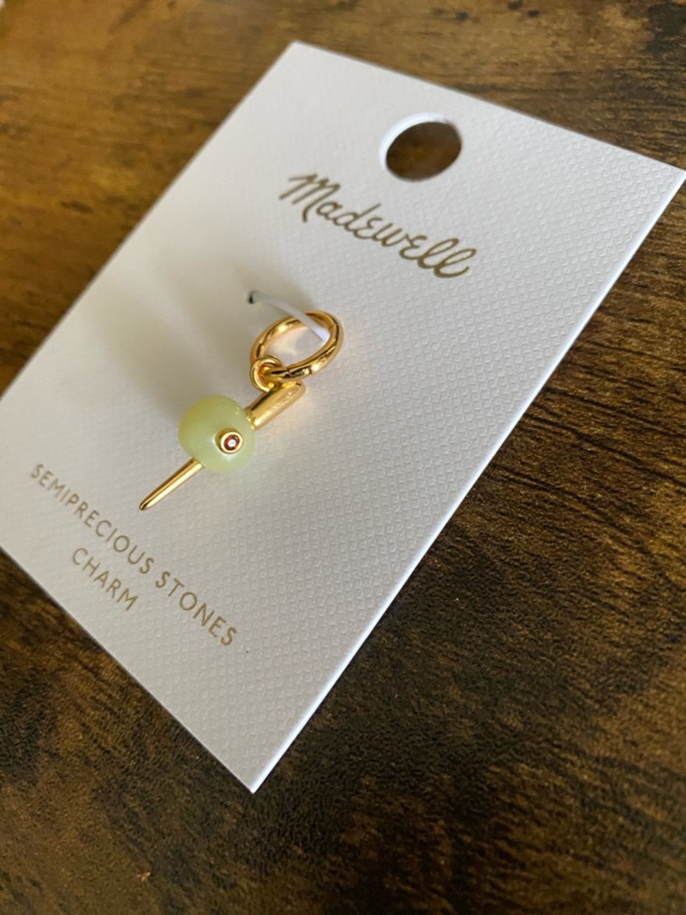 Madewell Gold and Olive Green Olive Charm Pendant - Picture 5 of 6